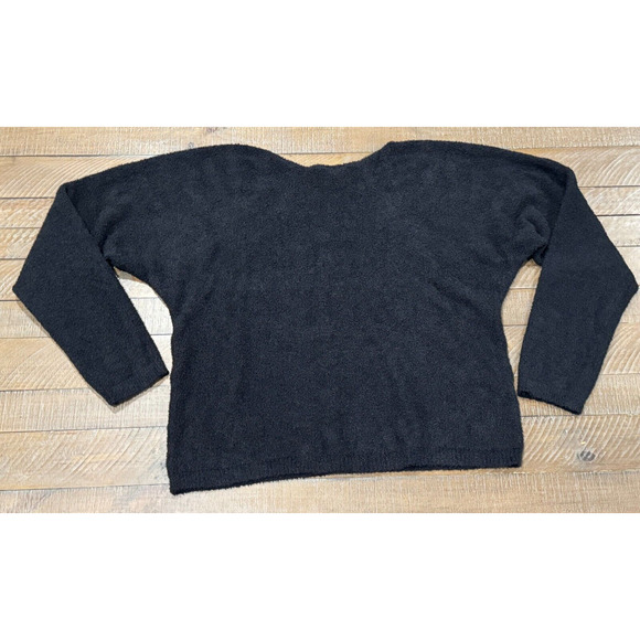 Rachel Zoe Black Fuzzy Pullover Sweater - Women's Size L - Picture 7 of 8